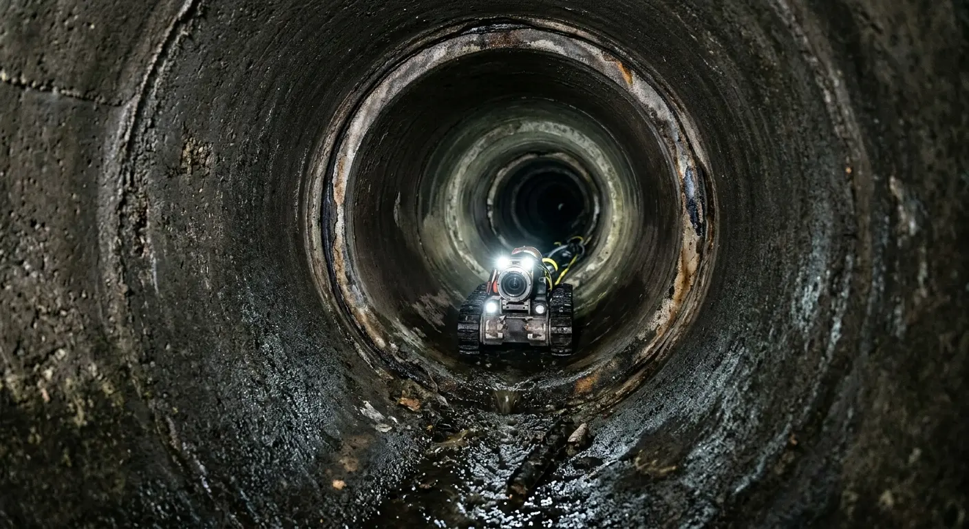 Robotic sewer camera inspecting pipe interior for Sewer Line Repair in Oregon
